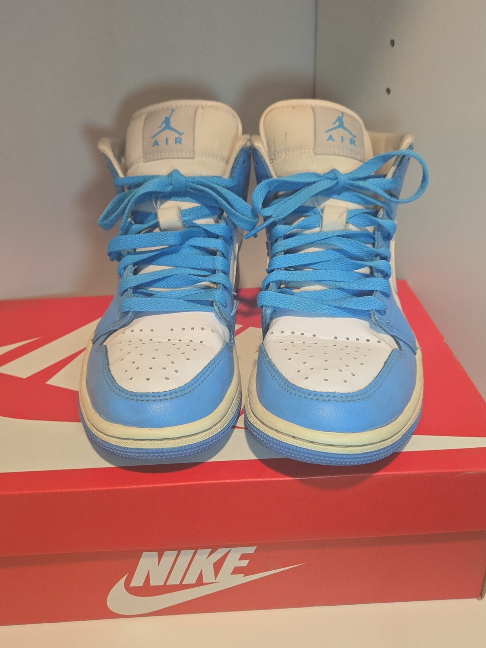 Nike Kids Sky Blue and White High-Top Sneakers